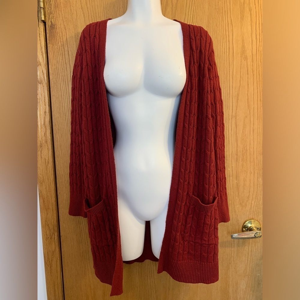 CLEO red knitted cardigan small